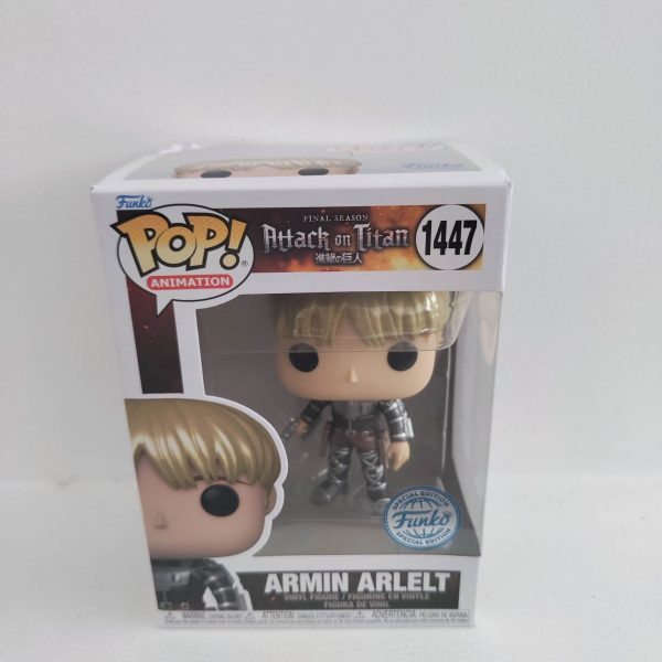 (*Banged Box) Funko Pop! Animation_ Attack on Titan S4 - Armin Arlert (Metallic) (Special Edition) #1447 Viny Figure - Image 2