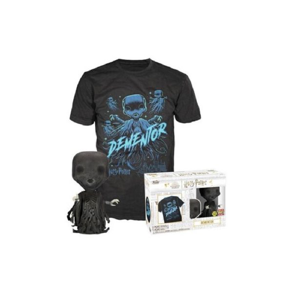 (*Banged Box) Funko Pop! & Tee (Adult): Harry Potter - Dementor (Glows in the Dark) Vinyl Figure and T-Shirt (XL)